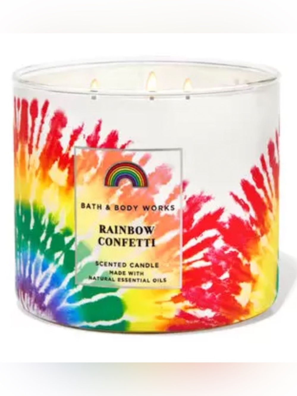NEW Bath & Body Works RAINBOW CONFETTI 3 Wick Candle